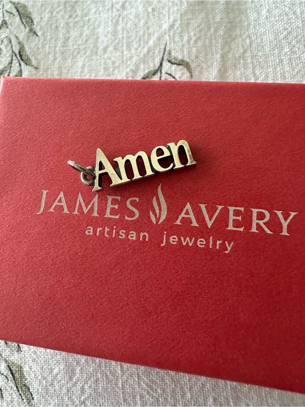 RETIRED James Avery Silver ‘Amen’ Script Charm